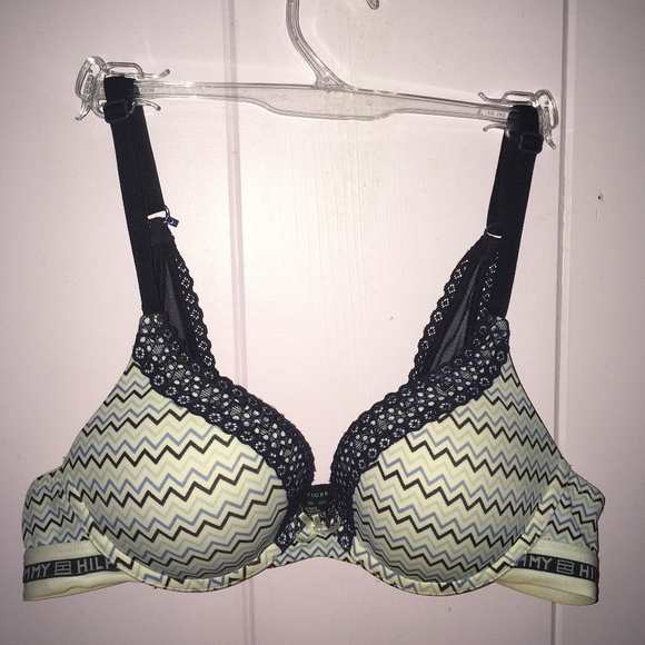 Tommy Hilfiger Navy Blue Lace Trim Push-Up Bra - Picture 1 of 3